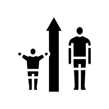 Height increase adolescence puberty glyph icon vector illustration Stock Illustration
