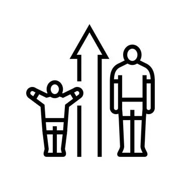 Height increase adolescence puberty line icon vector illustration Stock Illustration