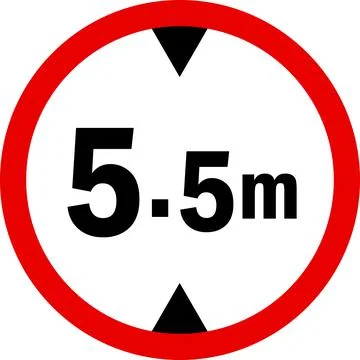 Height limit 5.5 meter traffic sign. Stock Illustration