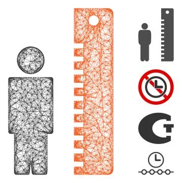 Height Meter Web Vector Mesh Illustration Stock Illustration