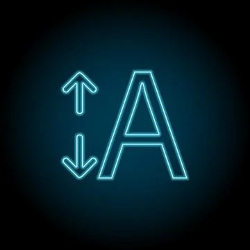 Height text neon icon. Simple thin line, outline vector of Text editor icons  Stock Illustration