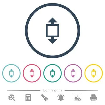 Height tool flat color icons in round outlines Stock Illustration