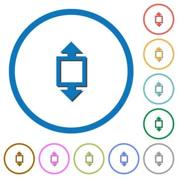 Height tool icons with shadows and outlines Stock Illustration
