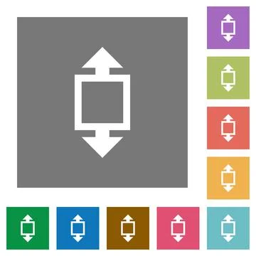 Height tool square flat icons Stock Illustration