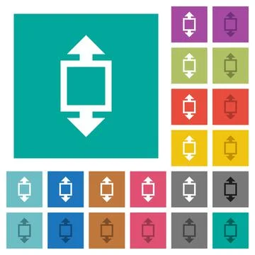 Height tool square flat multi colored icons Stock Illustration