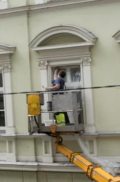 Height Worker safety at the workplace Stock Photos