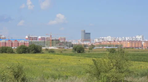 Heihe sityscape meadow realtime Stock Footage 41247491