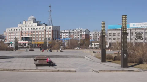 Heihe spring cityscape 01 Stock Footage 37341531