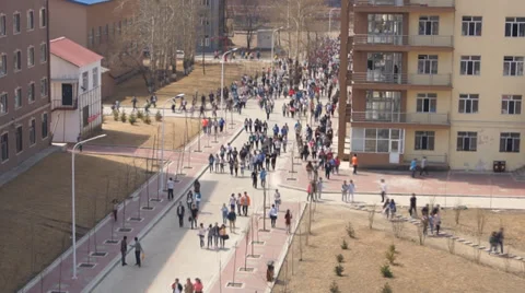 Heihe Student Crowd Walking Timelapse Stock Footage 37669778
