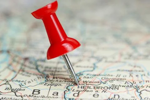 Heilbronn, Germany pin on map Foto stock