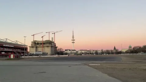 The Heiligengeistfeld at sunset in winter 스톡 동영상 145727580