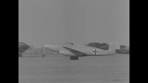 Heinkel 280 takes off Stock Footage 103384579