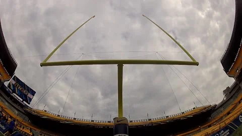 Heinz Field Goal Posts Interior Cloudy Timelapse GoPro Stock Footage 137557221