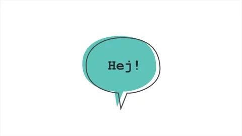 Hej animated text in Swedish language. Motion graphics Stock Footage 154944186