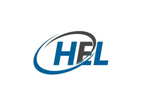 HEL letter creative modern elegant swoosh logo design Stock Illustration