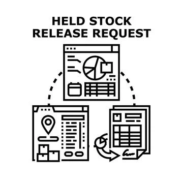 Held stock release request document illustration Stock Illustration