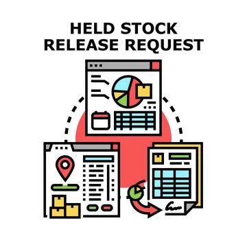 Held stock release request document illustration Stock Illustration