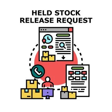 Held stock release requesting and inventory management process Stock Illustration