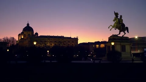 Heldenplatz in Vienna at night Stock Footage 146451829