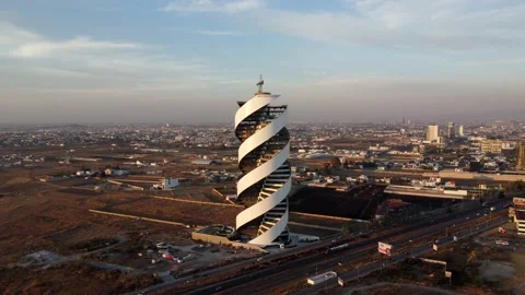 Helea tower aerial view at sunset Vidéo 234593192