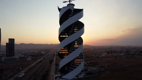 Helea tower aerial view at sunset Vidéo 234593241