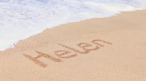 Helen. Name in the sand Stock Photos