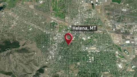 Helena City Map Zoom (MT, USA) from Space to Earth 스톡 동영상 295690318