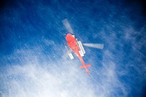 Heli skiing helicopter Stock Photos