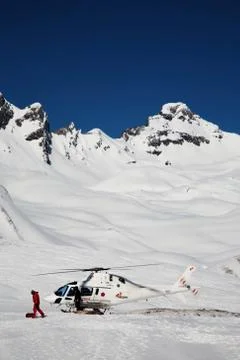 Heli-skiing Stock Photos