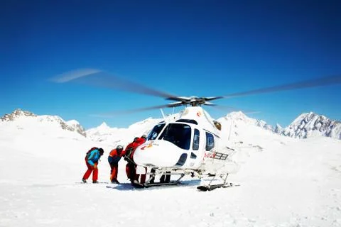 Heli-skiing Stock Photos
