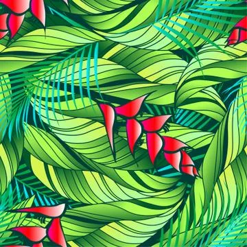 Heliconia tropical. Stock Illustration