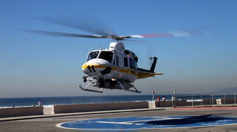 Helicopter 01 - lift off Stock Footage 5186586