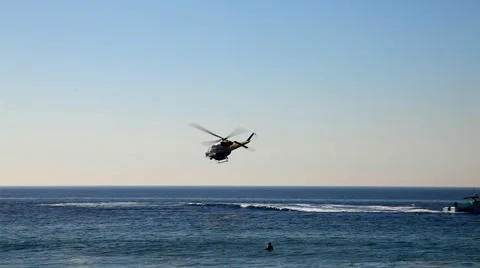 Helicopter 03 - tracking over water Stock Footage 5505550