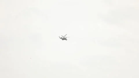 The helicopter in the air Video stock 320501846