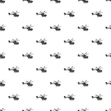Helicopter aircraft seamless pattern on white background Stock Illustration