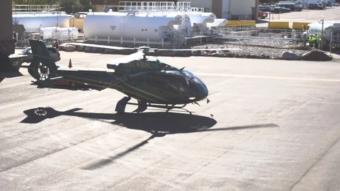 Helicopter at Airstrip Stock Footage 96560032