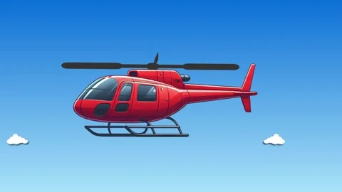Helicopter Animation Soaring Through the Sky Stock Footage 281132540