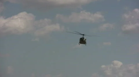 Helicopter approaching Stock Footage 659434