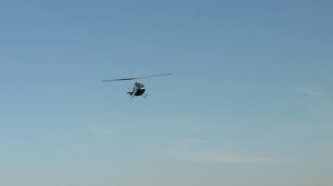 Helicopter approaching to land Stock Footage 34424779
