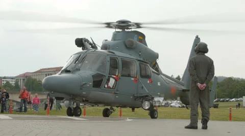 Helicopter Army and Public Unity Day Video stock 64327039
