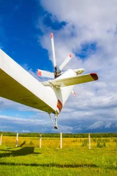 Helicopter on a background of the sky Stock Photos