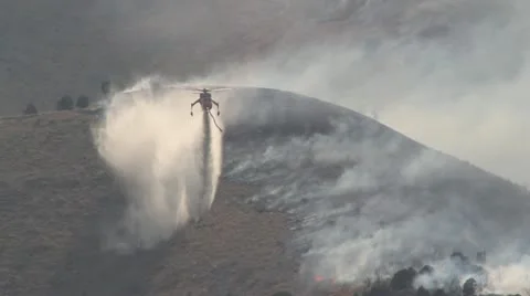Helicopter Battling Wildfire Stock Footage 11258705