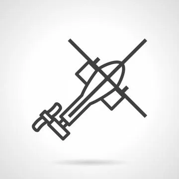 Helicopter black outline vector icon Stock Illustration