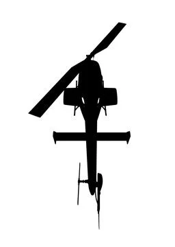 Helicopter black silhouette. Isolated copter icon vector illustration on white Stock Illustration