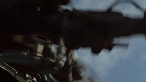 Helicopter Blades Rotating Stock Footage 89828203