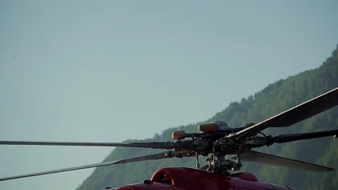Helicopter Blades in a Slow Motion Stock Footage 93011083