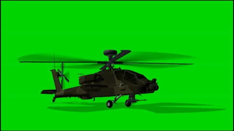 Helicopter Boeing AH-64 Apache in fly - green screen isolated Footage Stock-Footage 33627254