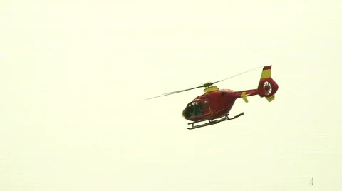 Helicopter chasing power boats Stock Footage 607110