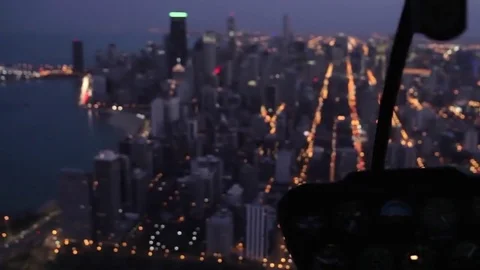 Helicopter Chicago Skyline 動画素材 78507370