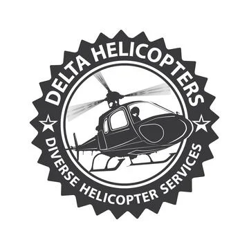 Helicopter circular logo design idea Stock Illustration